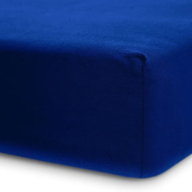 Lumaland Jersey hoeslaken - voor waterbed of boxspring - Elastische rand - 100% katoen - 140-160 x 200-220 cm koningsblauw konigsblauw