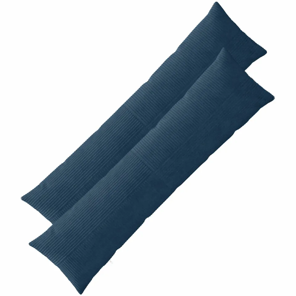 vidaXL Kussensloop 2 st ALMELO Marineblauw 40 x 145 cm corduroy, foto 3