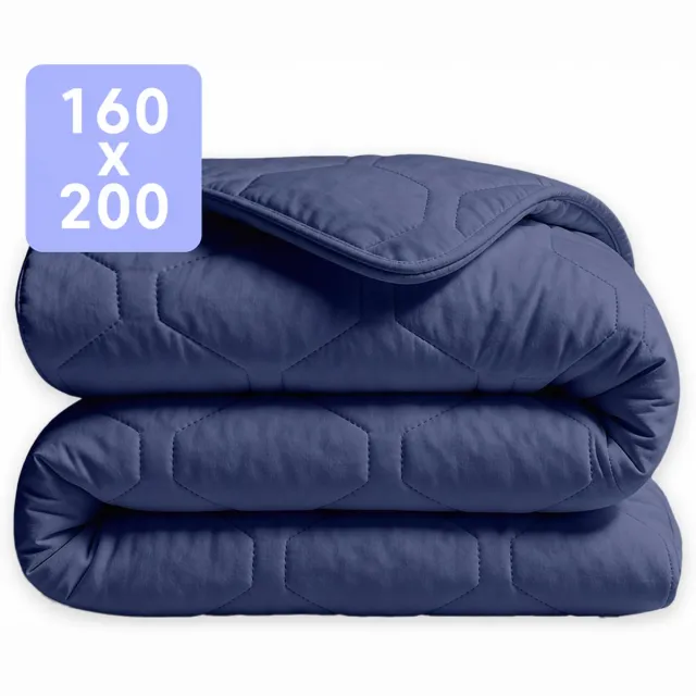 Happybed Dekbed zonder overtrek 160x200 - Wasbaar All Year - Bedrukt dekbed zonder hoes - Hoesloos Dekbed - Twijfelaar dekbed - Dark blue