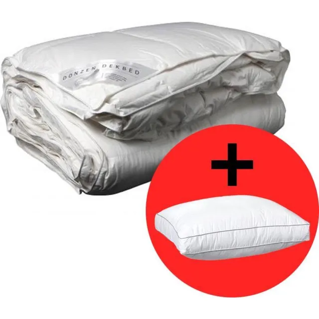 D'Orveige Dons 4-seizoenen Dekbed + Hoofdkussen - Tweepersoons - 200x200 cm - Wit