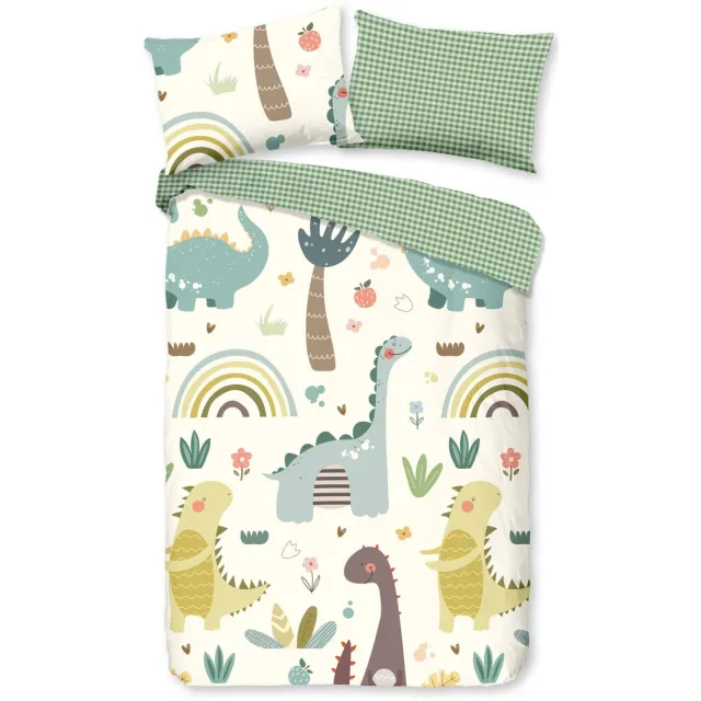Good Morning katoenen dekbedovertrek kinderbed Groen