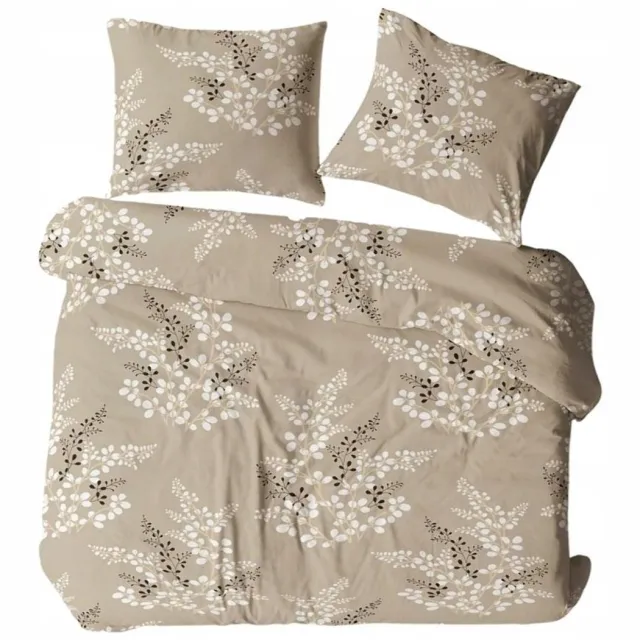 karo Kussenhoes Kora 40x40 Cappuccino Bladeren - 100% Katoen