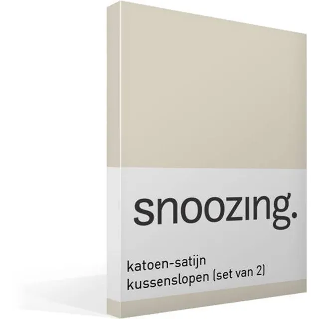 Snoozing Katoen-satijn - Kussenslopen - Set van 2 - 40x60 cm - Ivoor