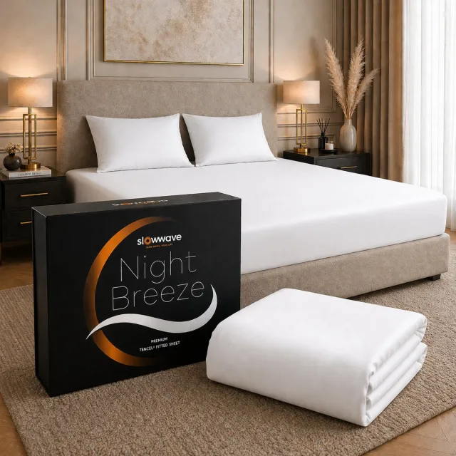 Slowwave NightBreeze hoeslaken - 100% TENCEL™ lyocell - Extreem zacht en comfortabel - Altijd een heerlijke slaaptemperatuur - Vochtregulerend - Hypoallergeen en antibacterieel - Sterk en kleurvast - Kleur: Arctic White - 90x210x35cm