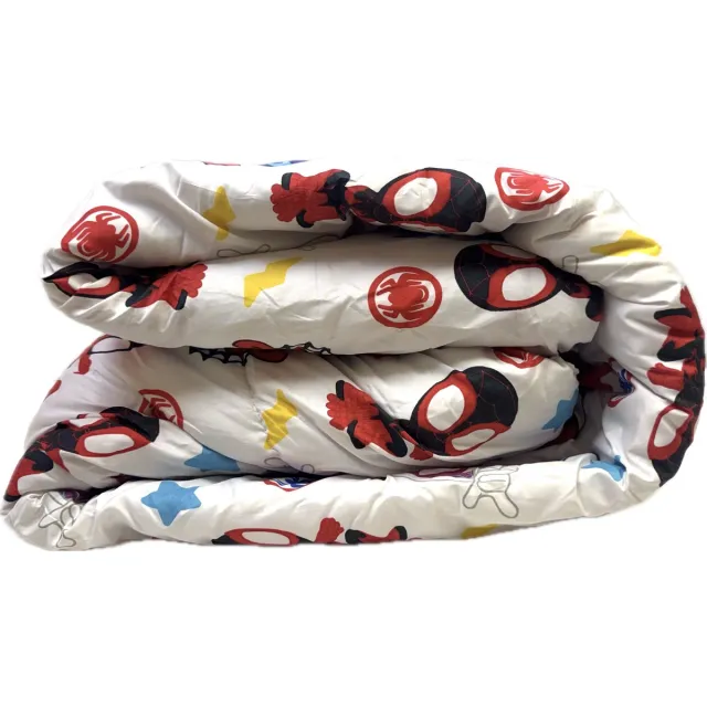 Spiderman 2-1 Kids Dekbed zonder overtrek Dekbed - 140 x 200 + 1 kussensloop 60x70 - Spiderman wit,zwart,rood,geel,paars,blauw
