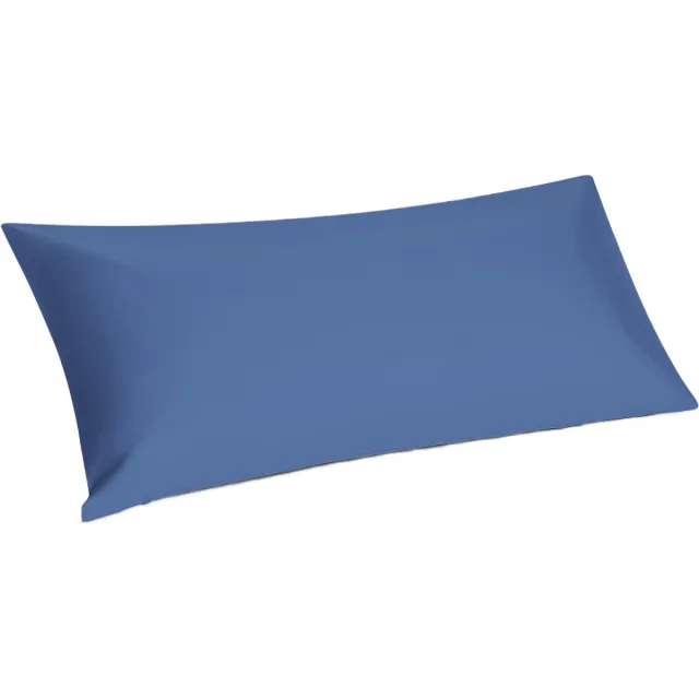 Yumeko kussensloop percal katoen sereen blauw 40x80 - Bio, eco & fairtrade - 1 stuk Serene Blue