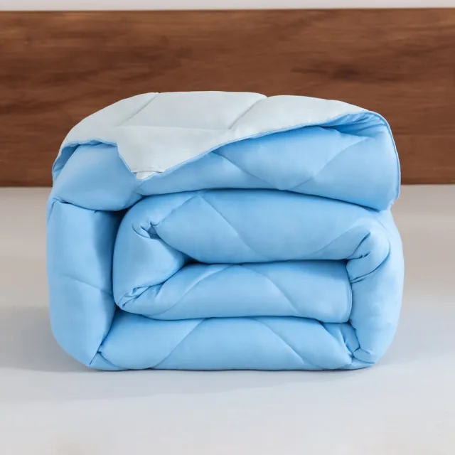 Snoozella ComfyBed Duo 140x200 - Lichtblauw - Dekbed zonder overtrek - Wasbaar hoesloos dekbed - 30 nachten proefslapen - All season winterdekbed & zomerdekbed Licht Blauw