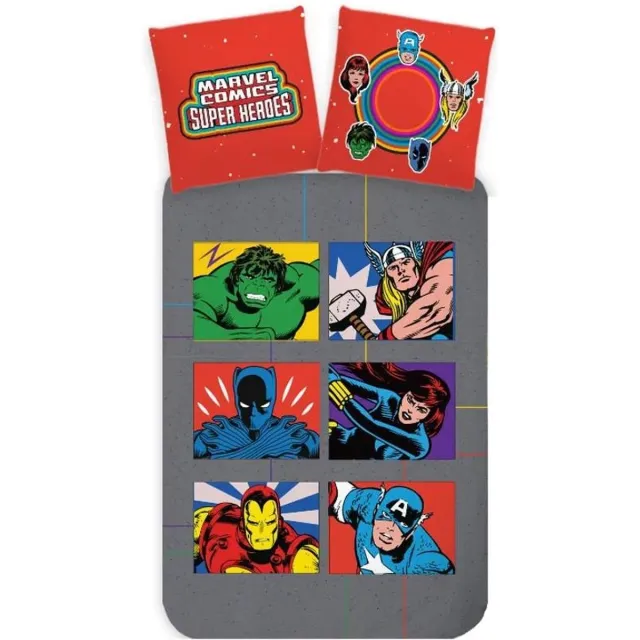 Bosszúállók Avengers Peuterdekbedovertrek Comics - 100 x 135 cm - Katoen Grijs