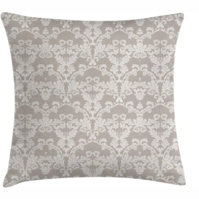 ABAKUHAUS Taupe Damast-Look Kussenhoes – Wasbaar – 50x50 cm