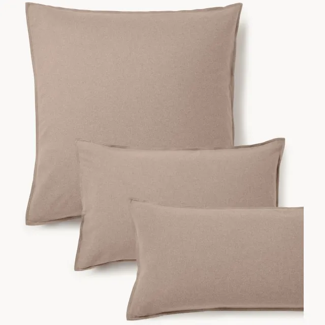 Westwing Collection Flanellen kussenhoes Katja Bruin