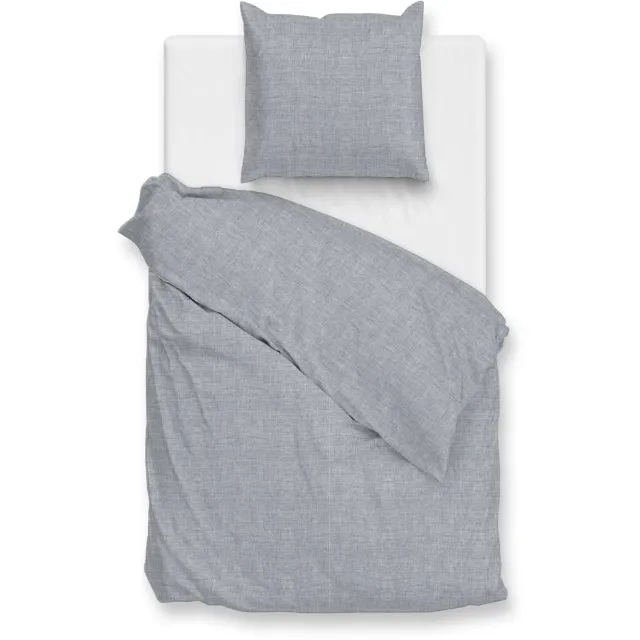Zohome Dekbedovertrek Flanella-di-Lino - Effen Bedlinnen - Blauw - Dekbedhoes van 100% Katoen-Flanel Denim
