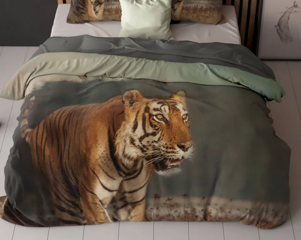 Sleeptime polyester dekbedovertrek 2-persoons (200x200 cm) taupe, foto 4