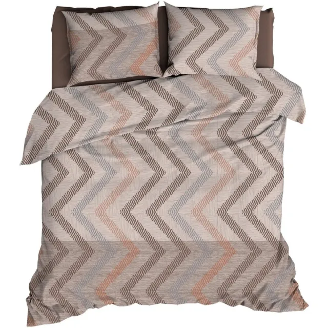 Satin D Or Satin d'Or Ziggo Dekbedovertrek - Lits-jumeaux - 240x200/220 cm - Taupe/Beige