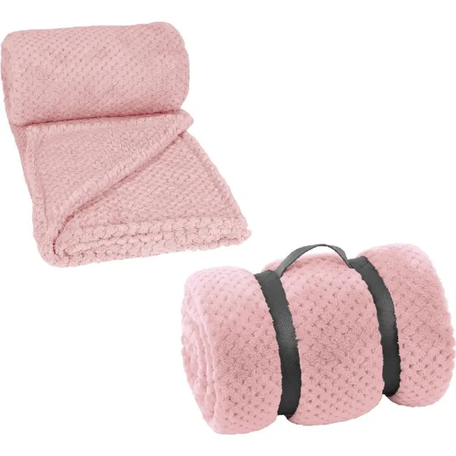 Clarysse soft coral fleece deken old pink 2935 130x160 Meerkleurig