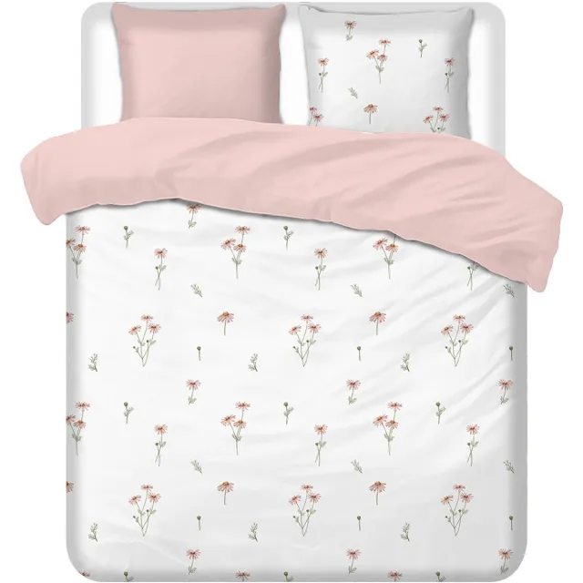 Terschellinger Wolweelde Luxueuze Terschellinger Flanellen Winter Dekbedovertrekset – Minimalistisch Bloemenmotief – Voor Ultiem Comfort en Warme Nachten – 140x200/220 cm Wit