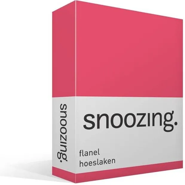 Snoozing Flanel - Hoeslaken - Lits-jumeaux - 200x200 cm - Fuchsia