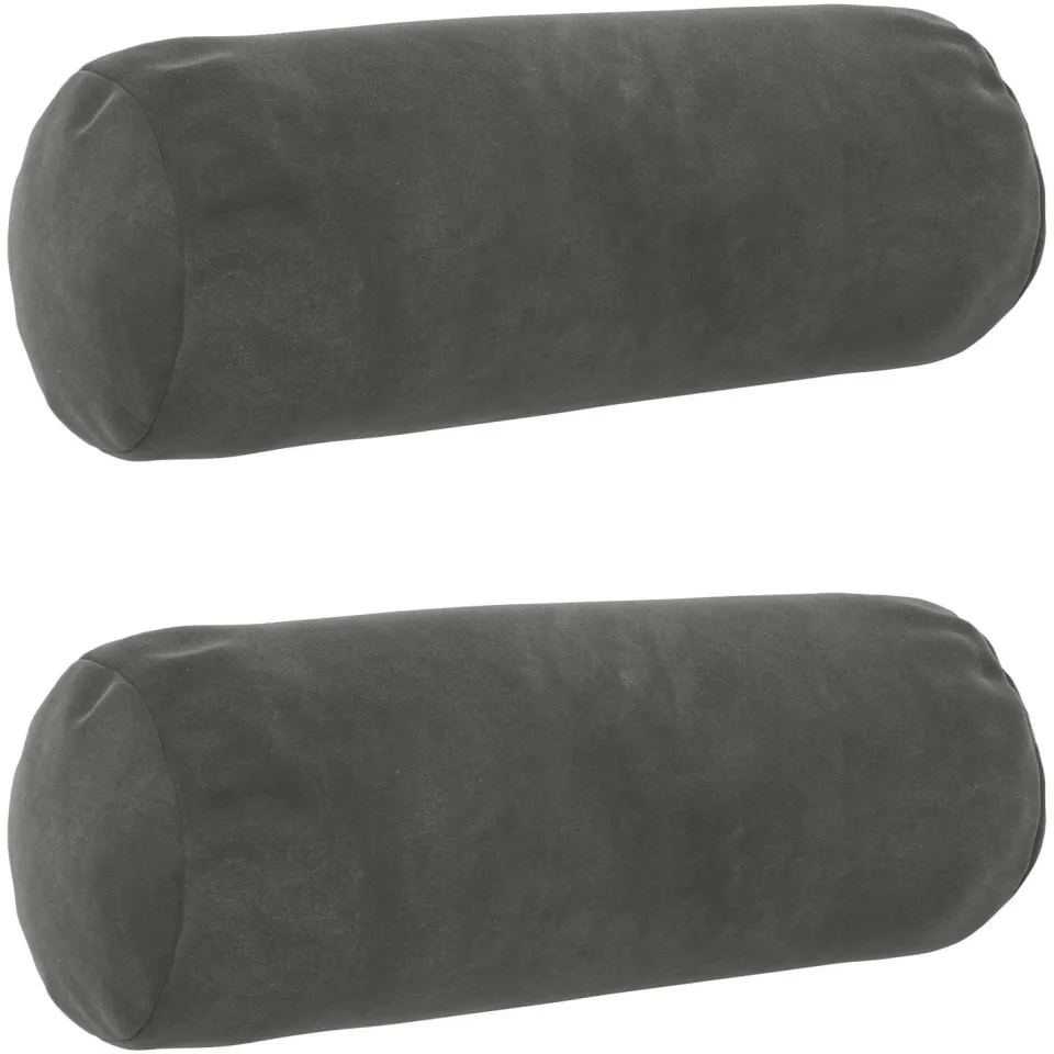 vidaXL Kussensloop 2 st HEERLEN Donkergrijs Dia. 15 x 40 cm fluweel