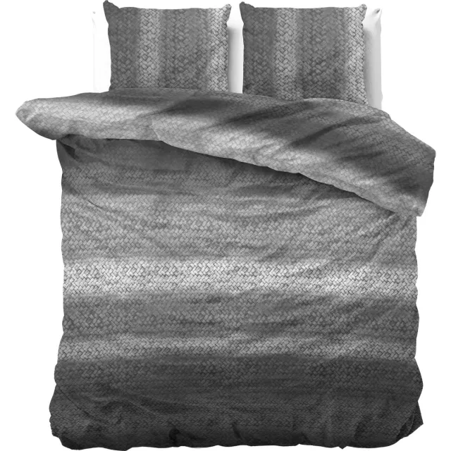 Dreamhouse Flanel Gradient Knits - Dekbedovertrekset - Lits-Jumeaux - 240x200/220 + 2 kussenslopen 60x70 - Antraciet