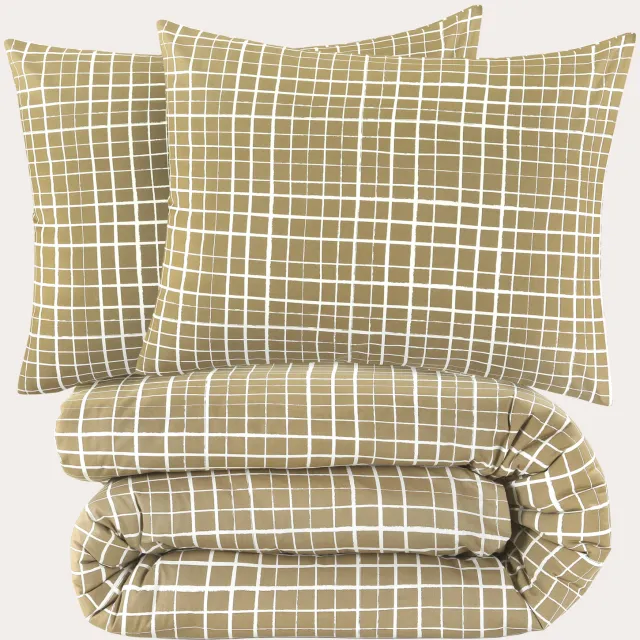 NOUS Living viscose katoenen dekbedovertrek 2-persoons (200x220 cm) Groen