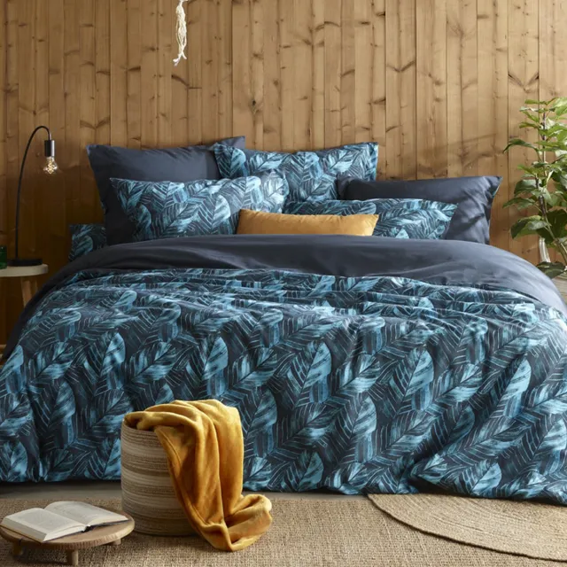 De Witte Lietaer Dekbedovertrek Musa Midnight Blue - Katoen Perkal Blauw