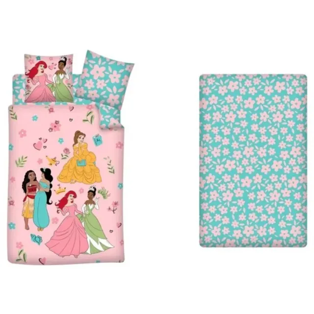 Disney Princess Dekbedovertrek 140 x 200 cm + 90 x 200 cm + 25 cm katoen Multicolor