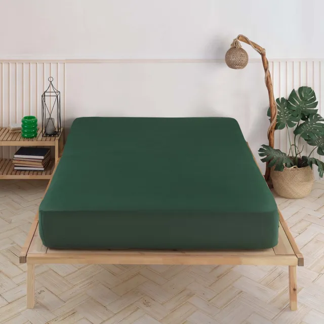 Unyqoos Zacht En Luxe Jersey Hoeslaken Voor Matrassen Van 160 x 200 cm In Donkergroen