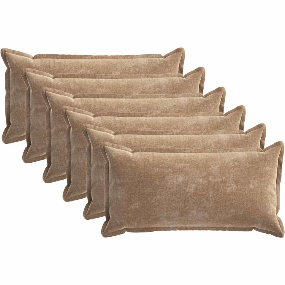 vidaXL Kussensloop 6 st HOUTEN Bruin 40 x 70 cm Chenille Stof, foto 3