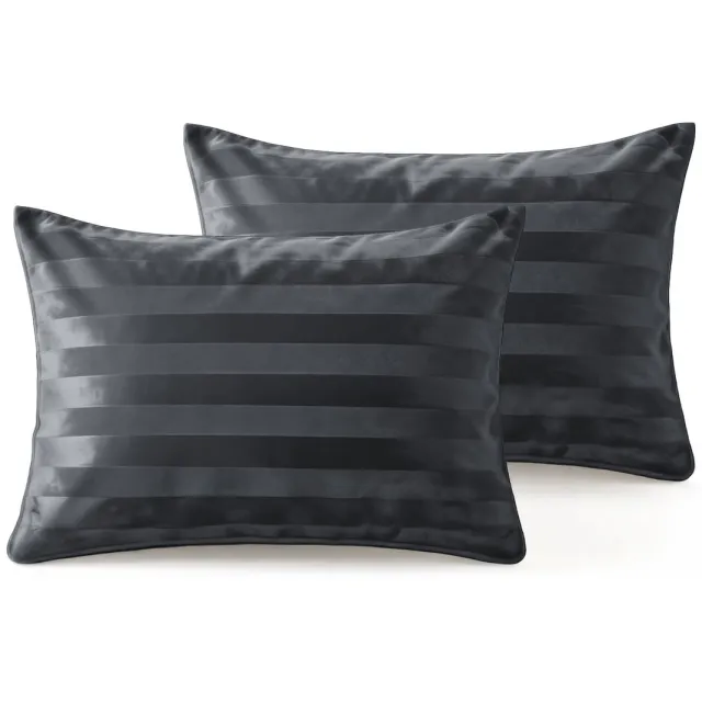 Valking Hotel Velvet kussenslopen 60 x 70 cm - Set van 2 stuks - Antraciet