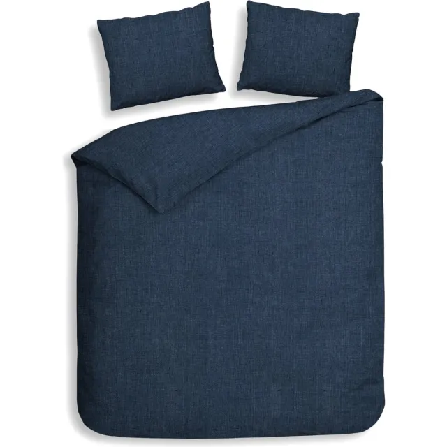Heckettlane Dekbedovertrek Franela - Effen Bedlinnen - 240x220 - Navy Blue - Dekbedhoes van 100% Katoen-Flanel