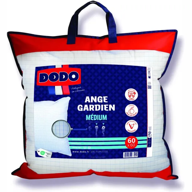 Vente-unique Hoofdkussen DODO - Totale bescherming tegen huisstofmijt - 60 x 60 cm - ANGE GARDIEN Wit