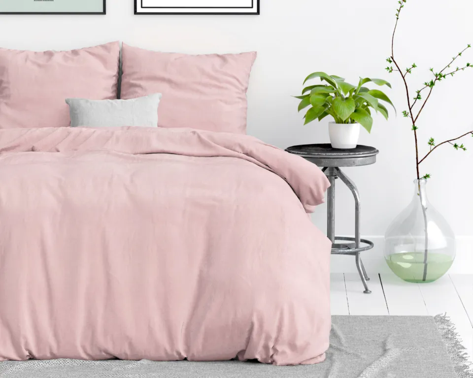 Dreamhouse stone washed dekbedovertrek 1-persoons roze, foto 4