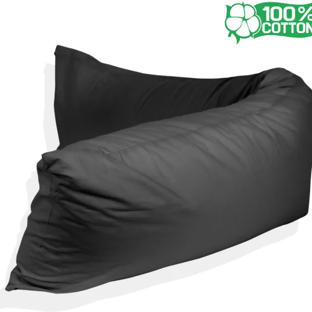 Litalente Katoenen lichaamskussen sloop - Lichaamskussen sloop 40 x 145 - Body Pillow sloop - 100% katoen - Kussensloop - Zwart - Zwangerschapskussens sloop - Voedingskussen sloop