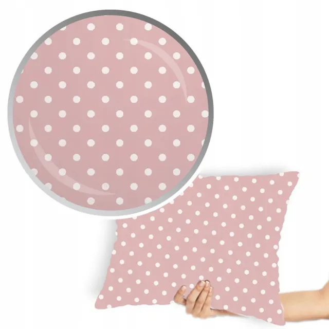 Designpremium Merkloze Kussensloop 40x60 cm - Zacht Roze met Witte Stippen