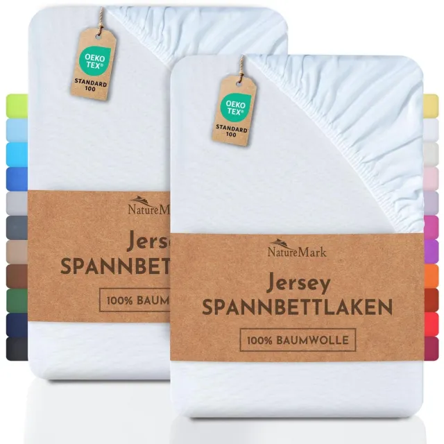 Duraxl Jersey hoeslaken - 90 tot - 100% katoen - Wit (2-pack)