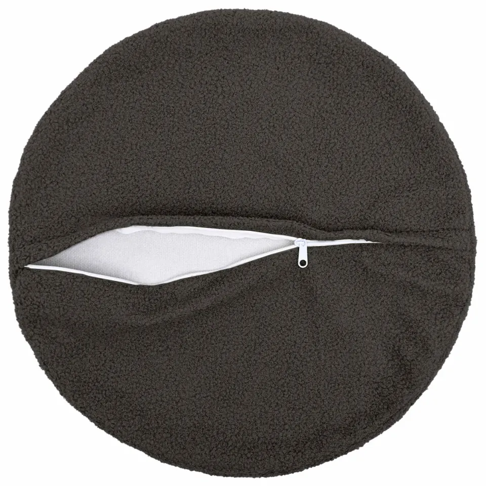 vidaXL Kussensloop 6 st HEERLEN Donkergrijs Dia. 30 cm Bouclé, foto 4
