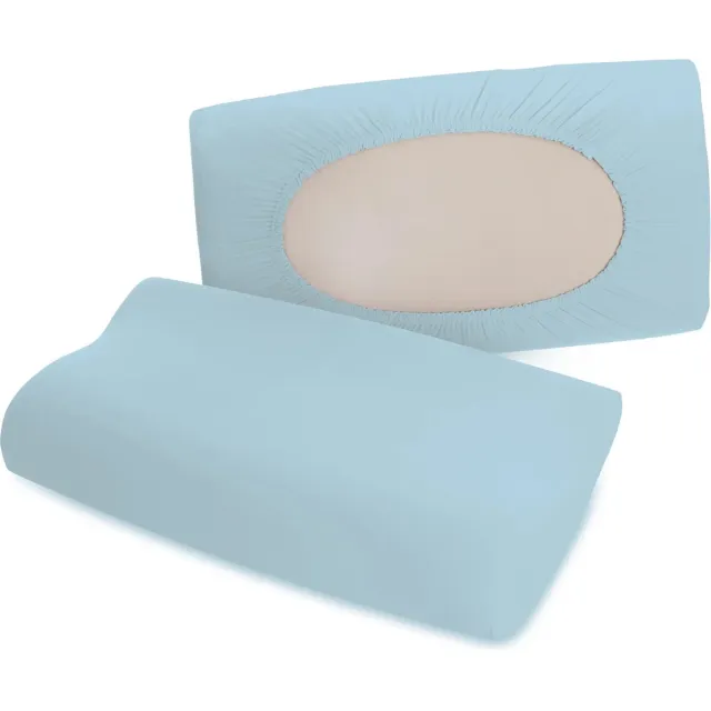schlafgut Pure flexible Kussensloop S-XL 536 Blue Light Blauw