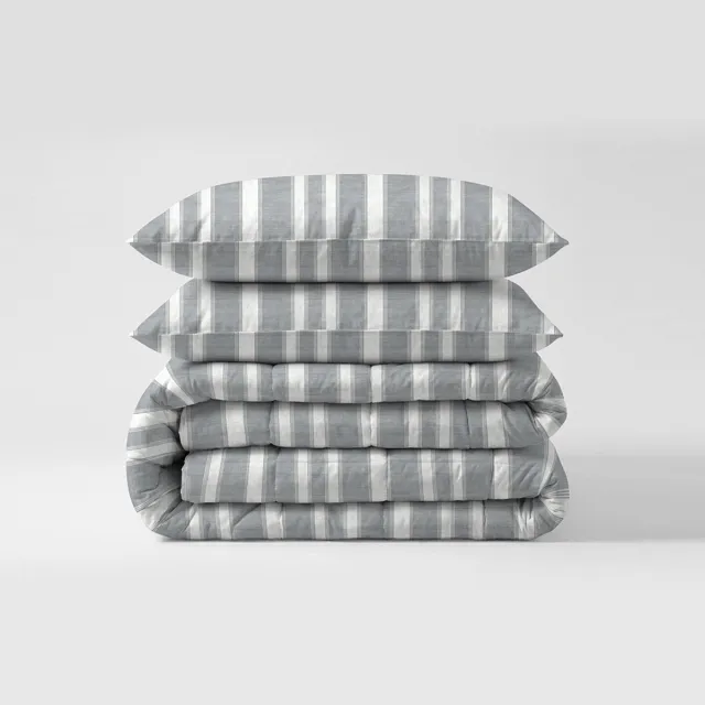 Zydante Eazzzy dekbed zonder overtrek - Divided grey - 200x200 cm Wit