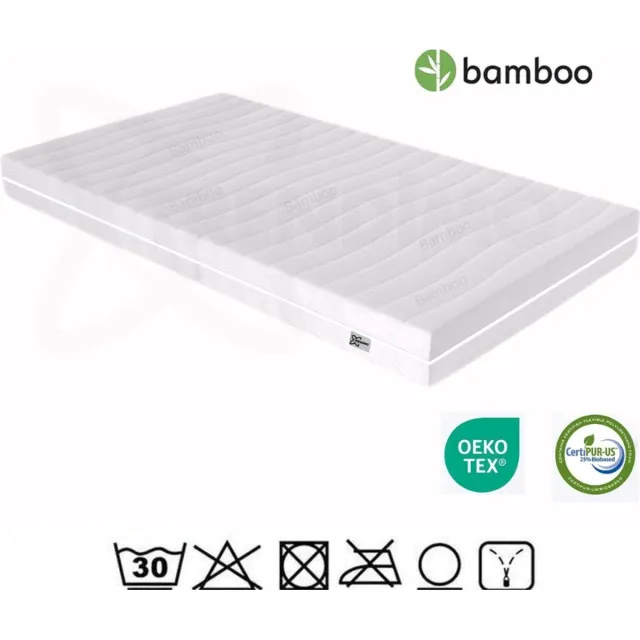 Trendimo Matras 130x200 - Aanpasbaar - 20cm dik - Koudschuim & Hybrid- Afneembare tijk wasbaar - 130x200 cm Wit