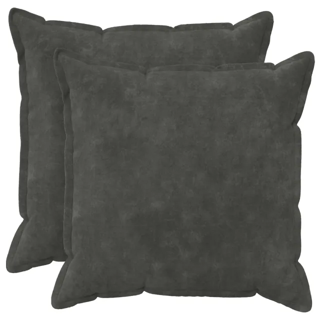 vidaXL Kussensloop 2 st HOUTEN Antracietkleurig 60 x 60 cm Anthraciet