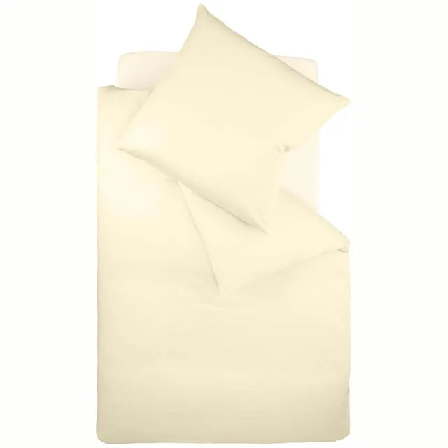 Fleuresse Colours beddengoed | 1x dekbedovertrek en 1x kussensloop | interlock jersey beddengoed van 100% katoen | wasbaar op 60 graden | vanille