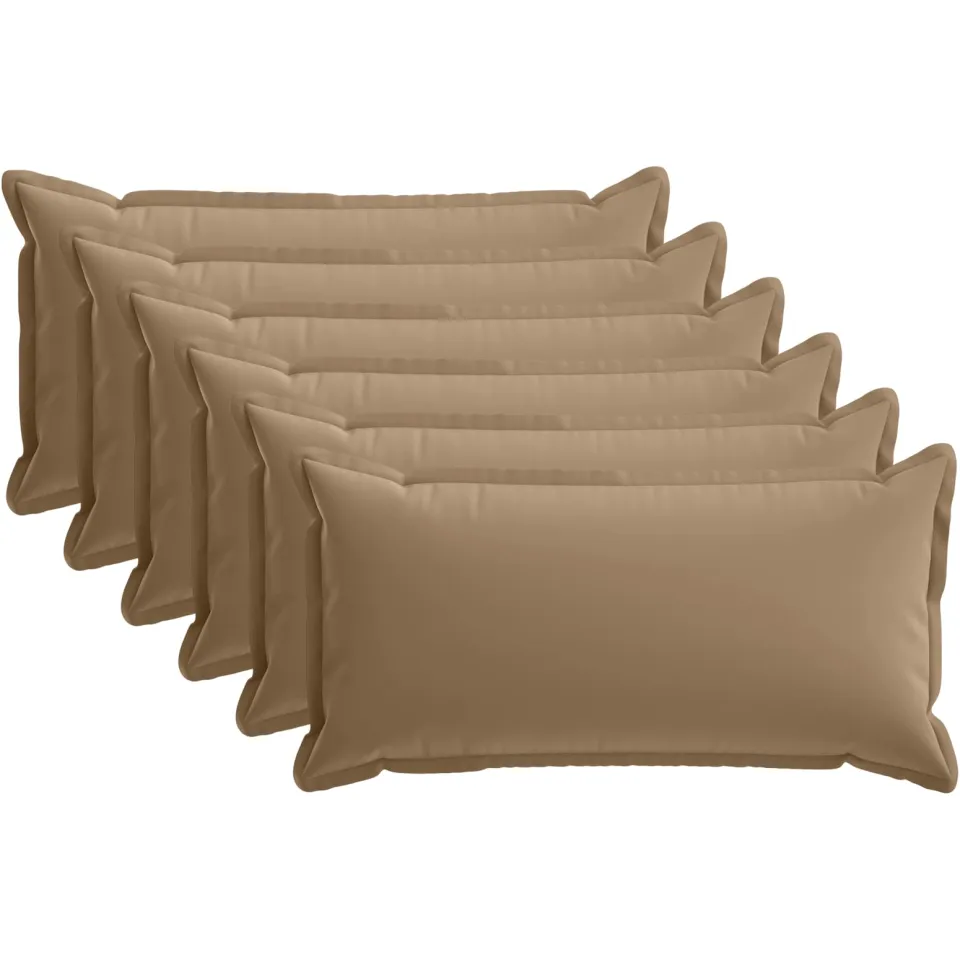 vidaXL Kussensloop 6 st HOUTEN Taupe 40 x 80 cm Polyester