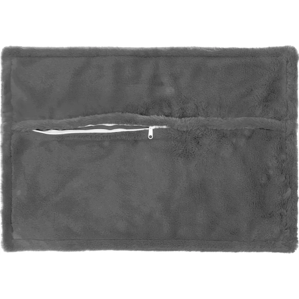 vidaXL Kussensloop 2 st HOUTEN Donkergrijs 50 x 70 cm Nep Konijnenbont, foto 4