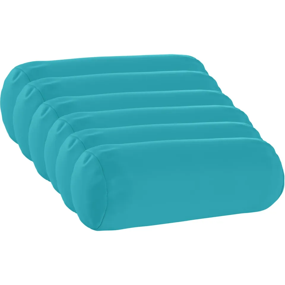 vidaXL Kussensloop 6 st HEERLEN Turquoise Dia. 15 x 40 cm Polyester