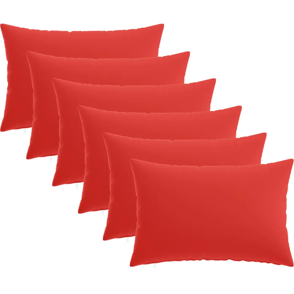 vidaXL Kussensloop 6 st HEERLEN Rood 30 x 50 cm Polyester