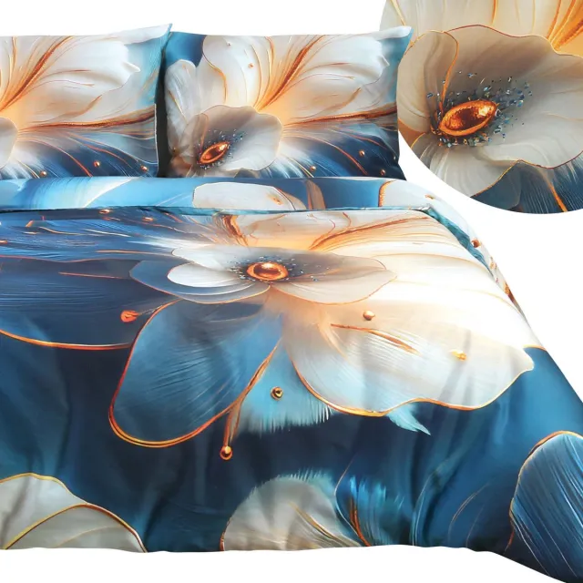 Darymex Satynlove Premium - Dekbedovertrek set (3-delig) - 100% Katoen-Satijn - Met Ritssluiting - 220x200 cm blauw