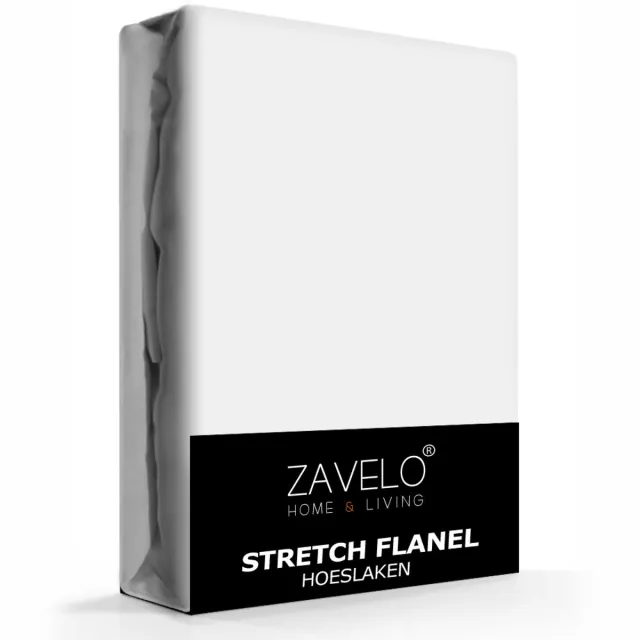 Zavelo Stretch Flanel Hoeslaken Lichtgrijs-1-persoons (90x200 cm) grijs
