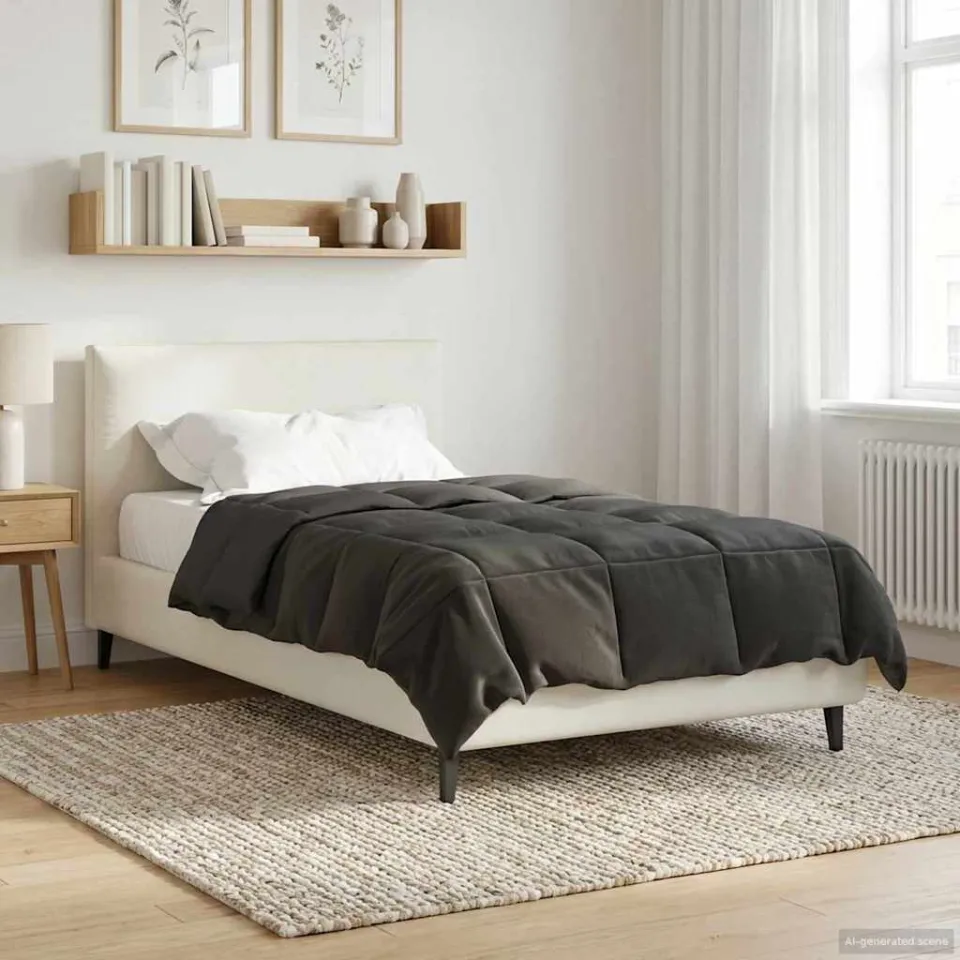 vidaXL Zomer Dekbed 135 x 220 cm Zomer Microfiber (100% polyester) anthraciet, foto 4