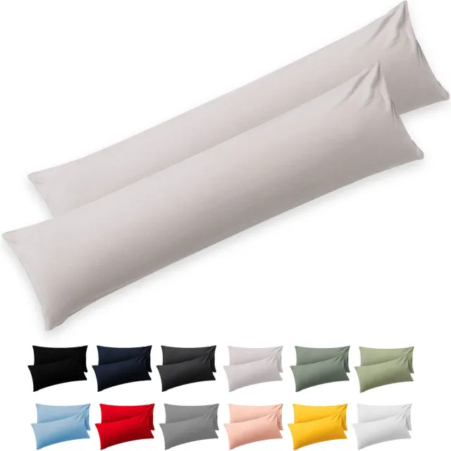 Blumtal Set Van 2 Kussenslopen - Superzachte Premium Jersey Kussenhoes - 100% Katoen - 40 x 145 cm - Grijs Lichtgrijs