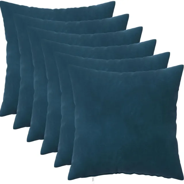 vidaXL Kussensloop - 6 - st - HEERLEN - Blauw - 35 - x - 35 - cm - fluweel