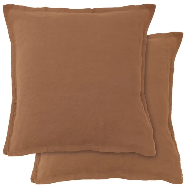Matt & Rose Set Kussenslopen Ecorce - (2x) 65 x 65 cm - 100% Linnen Bruin